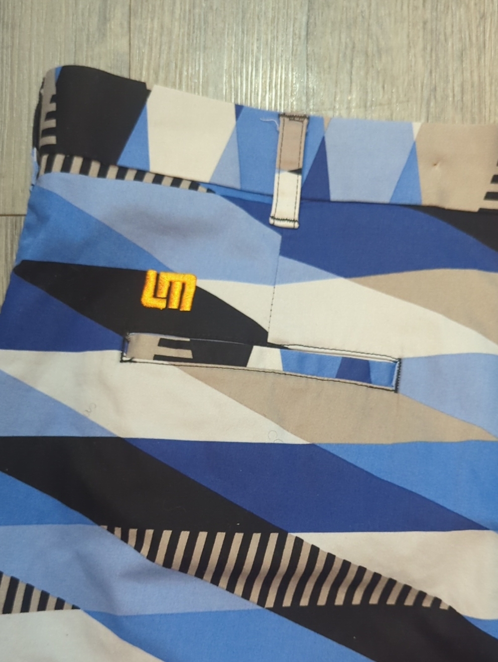 Loudmouth Blue Geometric Wave Print Shorts Mens size 38 - Picture 5 of 6